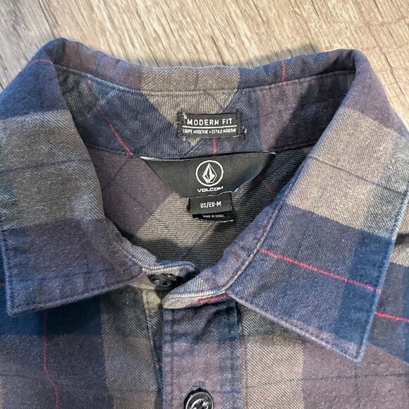 Volcom Men's Medium Flannel Shirt Button Up - Picture 4 of 4